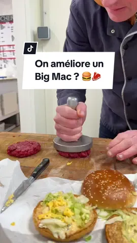 Des vrais steaks hachés dans un Big Mac ? 🍔🥩 20 ans que mon père n’avait pas mangé de Big Mac, j’ai voulu remédier à ça mais en y ajoutant notre touche personnelle 😏 Premier épisode d’une nouvelle série, les “Expériences Culinaires 🧪”, le but étant de prendre des plats que vous connaissez tous et d’essayer de les améliorer 💪🏻 Donnez-nous des idées de plats dans les commentaires et on fera l’expérience 🔥 #artisanboucher #boucherie #bigmac #macdonalds #burgerlover #experienceculinaire #crashtestfood #recetteburger #burger #steakhaché #bonvivant #entreamis #pereetfils #viande #chezcastaing 