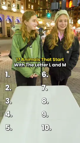 Can you name 17 animals that start with L or M? #trivia #triviachallenge #questions #triviagame #extramedium #michigan #tiktokUS 