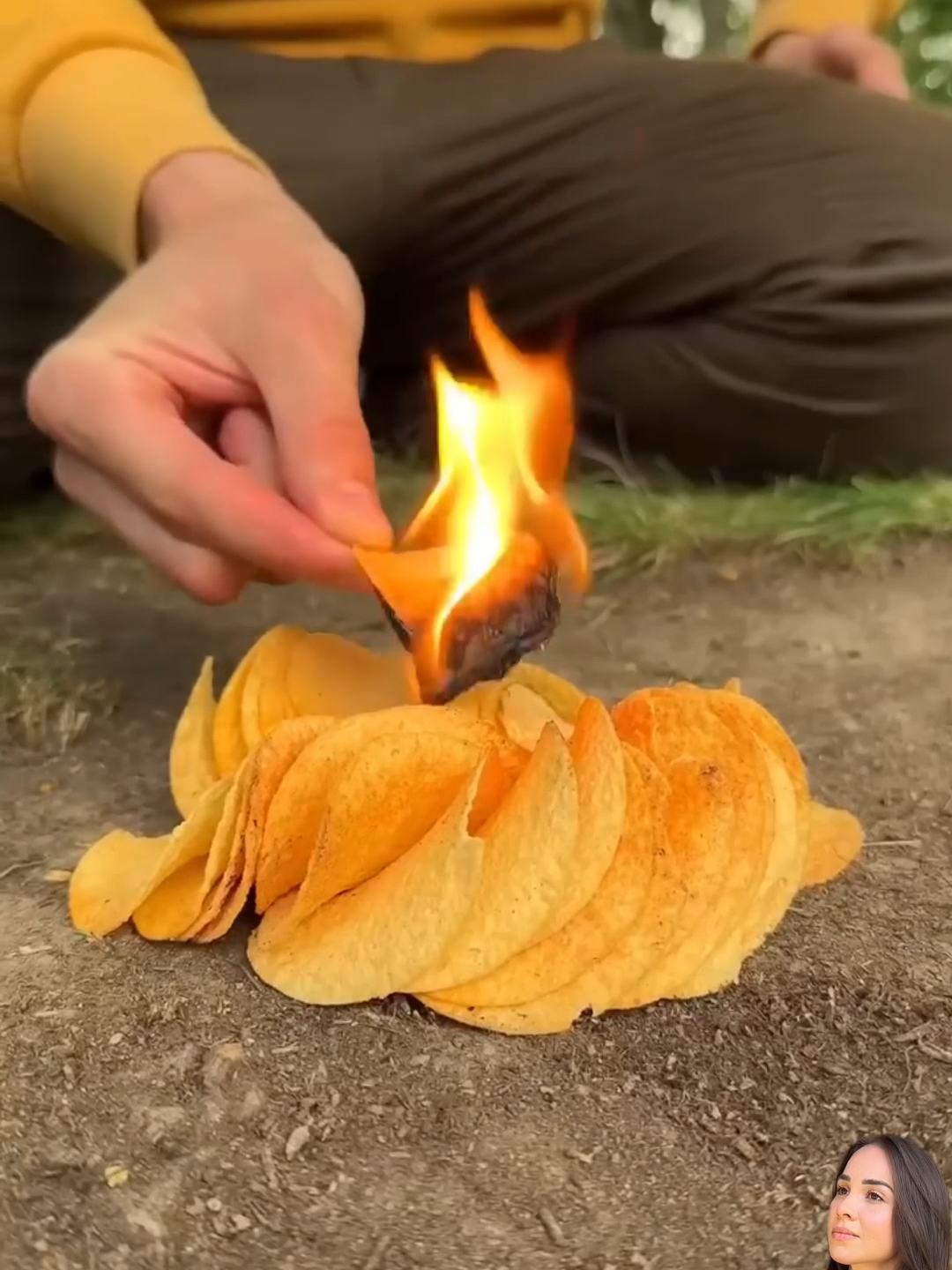 Potato survival campfire