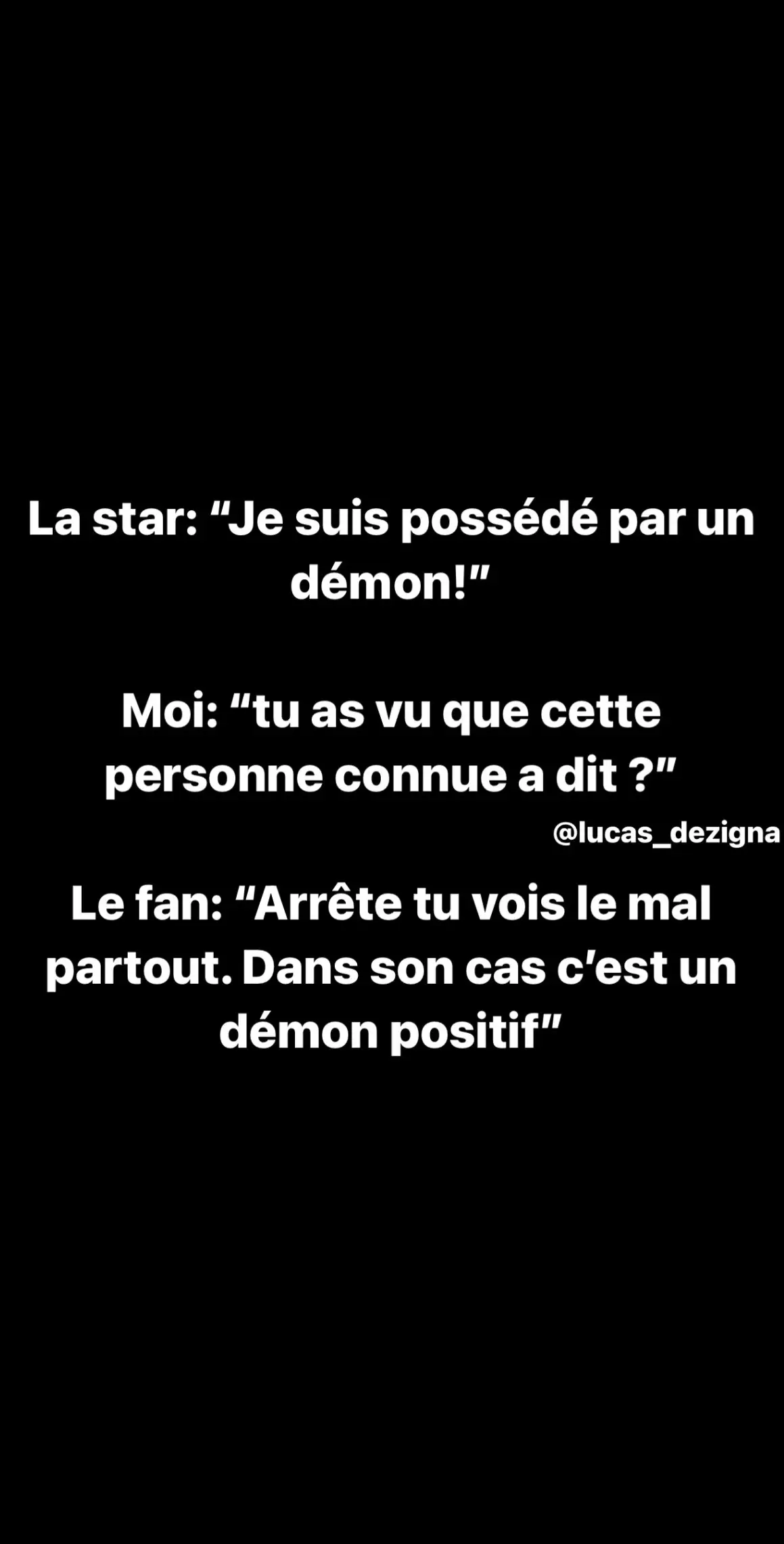 Ensuite le fan fera des prières pour demander d’éloigner tous les démons et esprits négatifs de sa vie pour avancer. Alors qu’il vient d’être totalement incohérent car il est fanatique de qqun qu’il ne connaît pas et qui dit au monde entier qu’il est possédé un démon ouvertement. Donc le fan fanatise et valide le satanisme par association mais ne veut pas de cela dans sa vie. Qui ici savait qu’il y avait des démons positifs ? Pq toutes les “stars” racontent les mm bails de possession ? #hollywood #star #fan #vérité #réalité #cohérence #pourtoipage #viral #pourtoi 