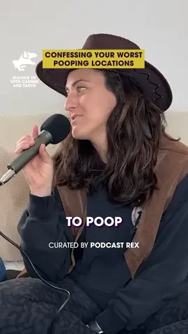 CONFESSING YOUR WORST POOPING LOCATIONS From Staying Up with Cammie & Taryn, available wherever you get podcasts. #Podcast