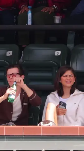 Zendaya and Tom Holland  at Indian Wells !! IM SO HAPPY BC CHALLENGERS PRESS TOUR START !! #zendaya #tomholland #tennis 