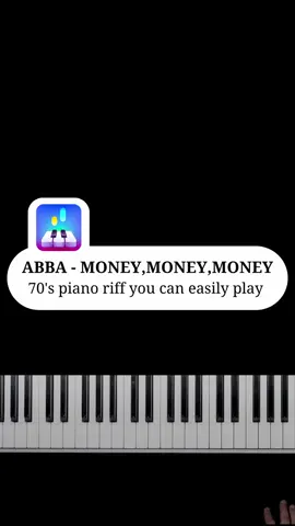 70s piano riff you can easily play - Money, Money, Money - ABBA #moneymoneymoney #oldschoolamapiano #abbapiano #abbapianocover #tiktokpianotutorial #tiktokpianolessons #pianotutorial 