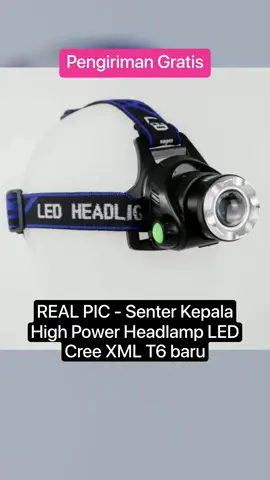 REAL PIC - Senter Kepala High Power Headlamp LED Cree XML T6 baru Hanya Rp190.000! #senter #fyp #tiktok #promo2024 #promo 