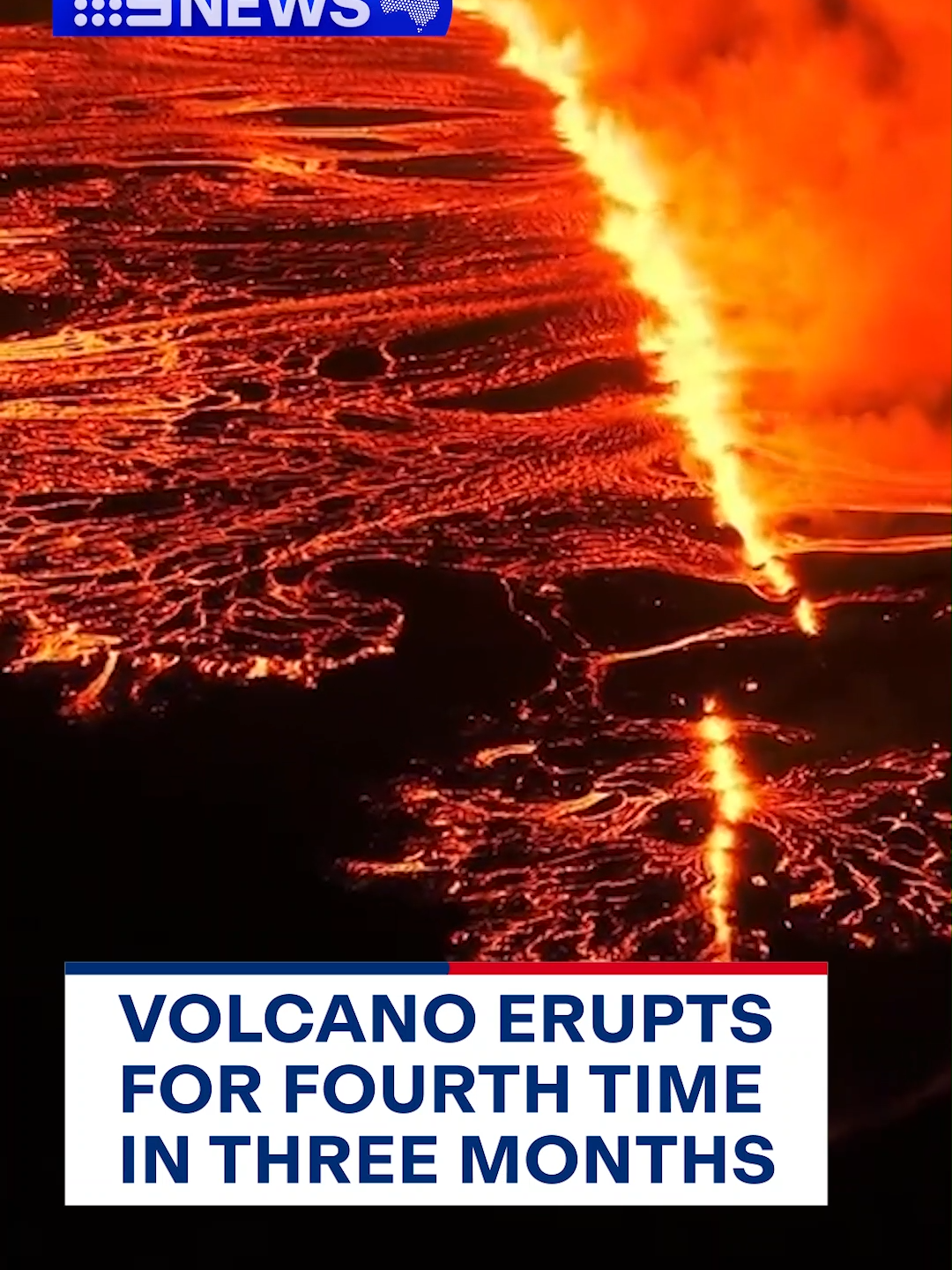 A state of emergency has been declared in southern Iceland following a powerful volcanic eruption over the weekend - the fourth in just three months. #9News #volcano #nature