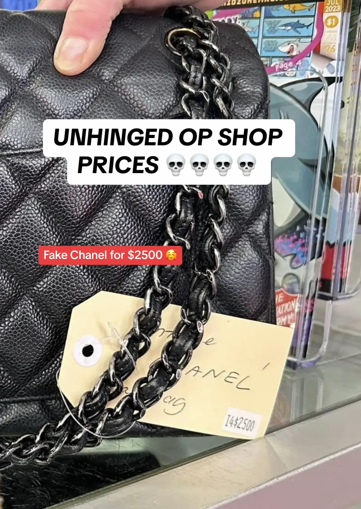 Not the $2500 fake Chanel 💀 #vintage #opshop #opshopfinds #thrift #thrifting #thriftingfinds  