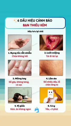 6 dấu hiệu bạn thiếu kẽm #sieuthisuckhoe268 #xuhuong #viraltiktok #fyp 