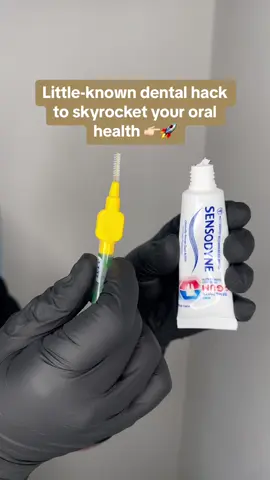 Who knew? Toothpaste + interdental brush= GAME CHANGER!💡🦷💥 Flouride in toothpaste strengthens enamel, preventing decay between the teeth #dentisttok #dentalhacks #oralhealth #enamelstrength #interdentalbrush #preventdecay #fyp 