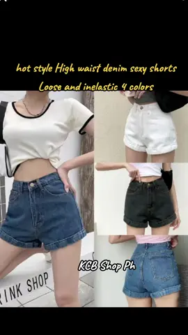 COD+24 ship】hot style High waist denim sexy shorts Loose and inelastic 4 colors #shortloose #short #shorts #maongshort #denimshort #sexyshort 