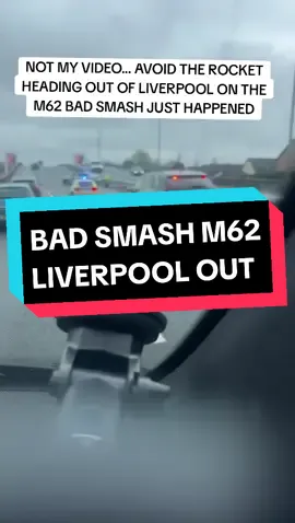 Avoid the m62 heading out of Liverpool near the rocket bad smash BMW #m62 #liverpool #crash #roadclosed #caughtoncamera 