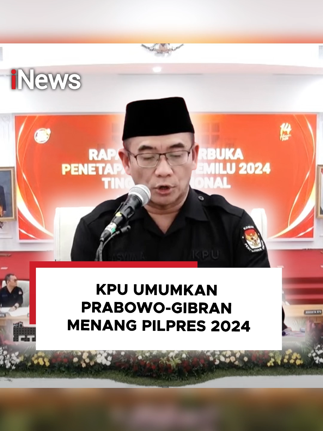 Komisi Pemilihan Umum (KPU) mengumumkan hasil rekapitulasi penghitungan dan perolehan suara tingkat nasional Pilpres 2024. Rekapitulasi tersebut dari 38 provinsi dan 128 panitia pemilihan luar negeri (PPLN).  Hasilnya pasangan capres-cawapres nomor 03 Prabowo Subianto dan Gibran Rakabuming Raka Memperoleh perolehan tertinggi. Hasil rekapitulasi pasangan nomor urut 1, Anies Baswedan dan Muhaimin Iskandar memperoleh 40.971.906 atau 24,95 persen. Pasangan capres-cawapres nomor urut 2, Prabowo Subianto dan Gibran Rakabuming Raka memperoleh 96.214.691, atau 58,90 persen. #iNews #KPU #Pemilu2024 #Pengumumanpemilu2024 #prabowoGibran #GanjarMahfud #AniesImin