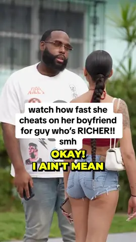 wow so would all woman cheat on there partner for someone whoes richer ? #fyp 