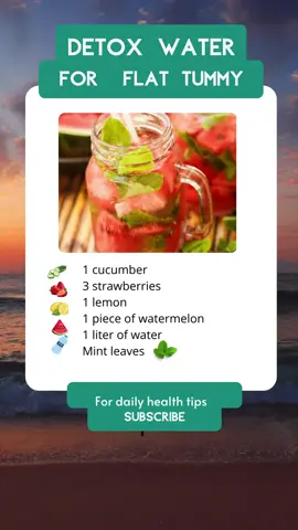 Detox water for a flat tummy #healthtips #detox #diet #health #healthy 