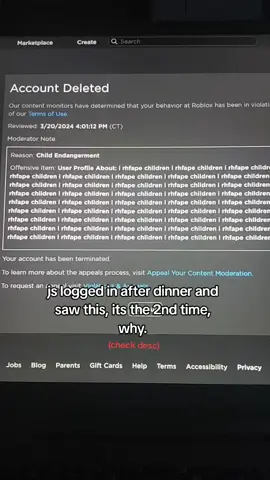 [UPDATE: SENT AN APPEAL AND I GOT IT BACK! TYSM FOR UR HELP] I got hacked and they spammed those words in my bio to get my account deleted, this person has alr done it twice, this being the 2nd time. I'll have to restart AGAIN. #itzarloz #mm2 #roblox #robloxmm2 