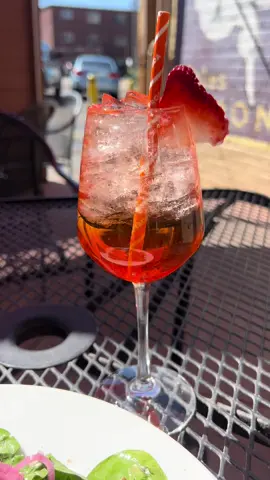 🌸🍓 Embrace spring at Angelo’s with our Strawberry Spinach Salad and Strawberry Aperol Spritz! 🥗🍹  #angelostaverna #denver #colorado #patioseason #aperolspitz #springtimedenver #sunnyday #strawberrylovers🍓🍓 