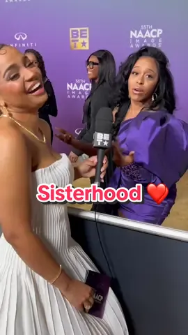 The sisterhood is one of one. Thee #DominquePerry came through with the sleeve, the look, and the #DiarrafromDetroit energy during her interview with #KylaPratt at the #NAACPImageAwards. Catch our good sis in the series premiere of #DiarrafromDetroit TOMORROW on BET+. 🙌🏾 