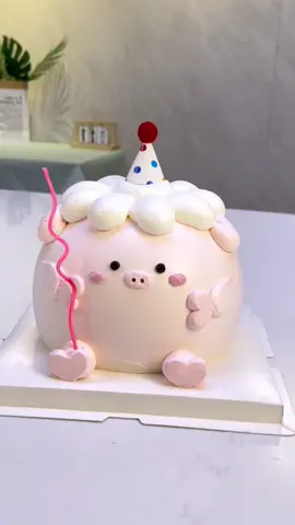 Little cute piggy cake #cakemaking #cakeoftiktok #cakedecorating #pigcake #fyp 