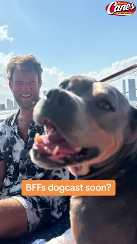 We have a BFFs dogcast featuring @Miss Peaches and the other BFF dogs @Raising Cane's 