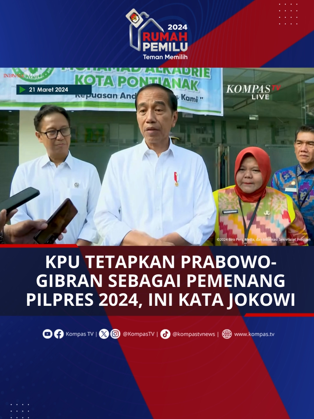 Presiden Joko Widodo (Jokowi) buka suara mengenai hasil rekapitulasi pemilihan umum (Pemilu) 2024. Presiden Jokowi bersyukur proses rekapitulasi hasil perolehan suara Pemilu sudah tuntas dilaksanakan. #TikTokBerita