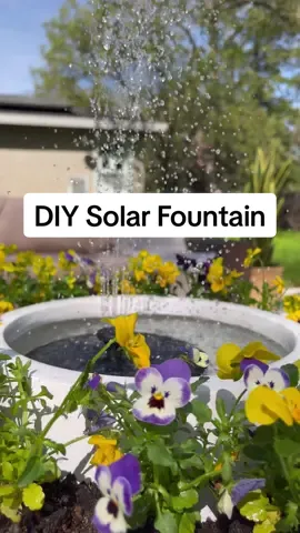 Easy DIY Solar Fountain How-to: - 2 different size planters - Potting soil  - Flowers - Solar fountain  Shop my link in bio for all the supplies.❤️ Enjoy! #amazonhome #amazonmusthaves #amazonfinds #homehacks #amazonfavorites 