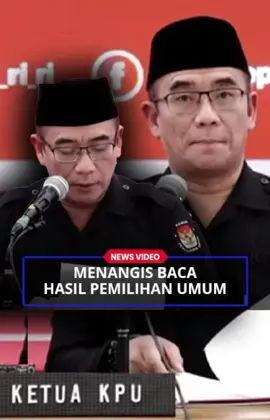 Ketua KPU Hasyim Asyari terdengar seperti menahan tangis saat membacakan hasil Pemilihan Umum di Kantor KPU pada 20 Maret 2024. #fyp #kpu #hasilpemilu #hasyimashari 