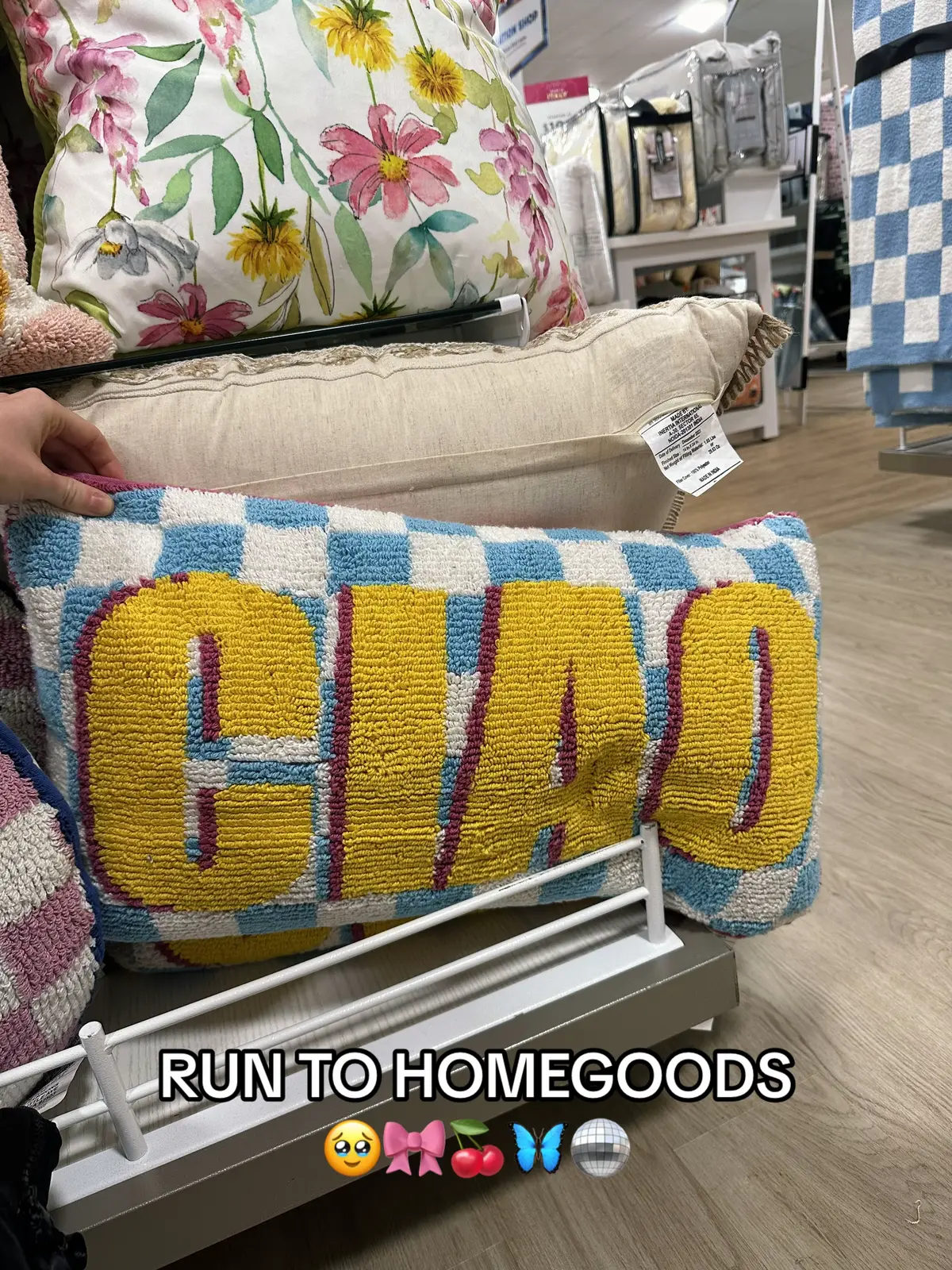 I need them all!! Especially the first one 🥹🫶🫶 #tuftedpillow #preppydecor #dormdecor #checkerprint #uniquehomefinds #dopaminedecor #homegoodsfinds #shopwithme  