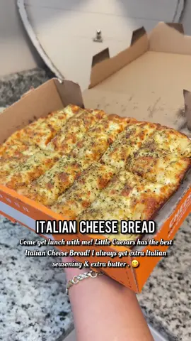 It’s lunch time & it’s been a minute since I’ve eaten at Little Caesars . In college, I used to eat Italian Cheese bread errrr week . 😂😋 #fyp #fy #asmrvideo #mukbang #satisfyingvideo #cheesebread 