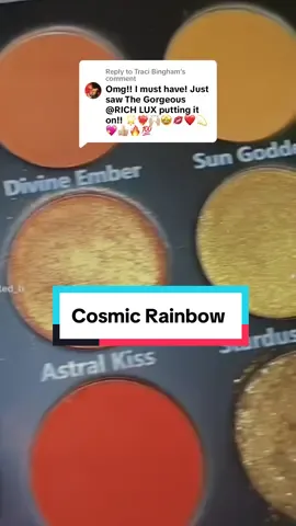 Replying to @Traci Bingham Cosmic Rainbow is definitely a MUST HAVE and a very versatile eyeshadow palette 😍. #fyp #makeup #blowthisup #fypviral #baywatch #connectedboytique #makeupbrand #indiebrandmakeup 