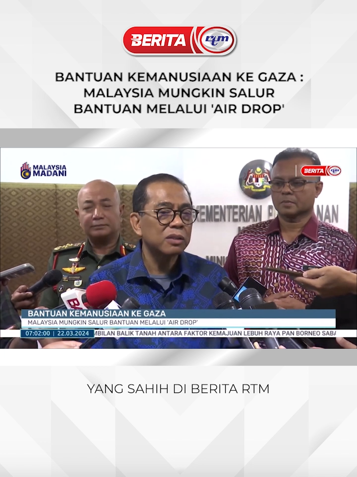 BANTUAN KEMANUSIAAN KE GAZA : MALAYSIA MUNGKIN SALUR BANTUAN MELALUI 'AIR DROP'  #BeritaRTM  #RTM  #trendingnewsmalaysia  #beritaditiktok  #viralvideo  #fyp