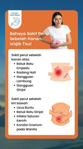 Bahaya Sakit Perut Sebelah Kanan, Wajib Tau  #edukasisakitmaag #asamlambung #sakitperutsebelahkanan #maag #gerd 