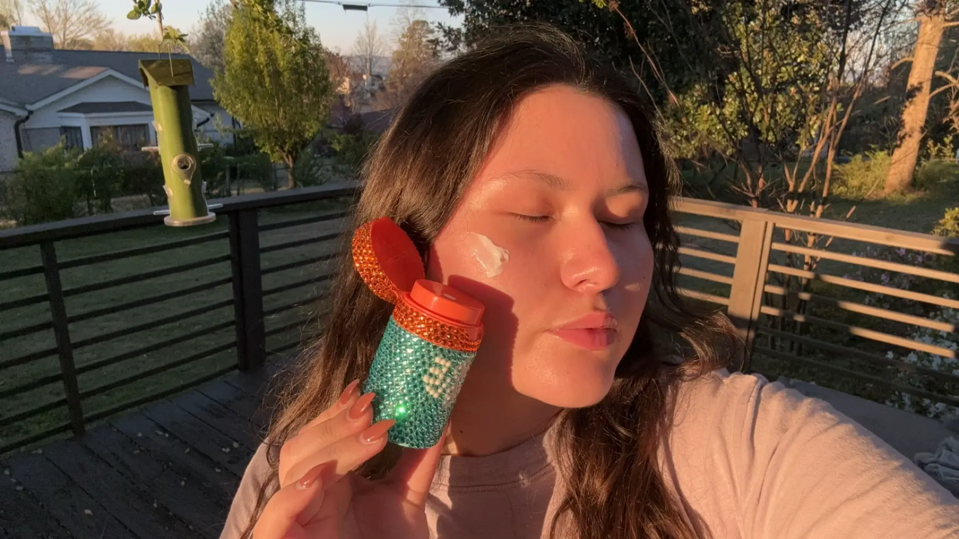 Sunny Selfies🤭☀️ My favorite Bubble baby is the beloved Slam Dunk! She’s super hydrating and soothing on the skin while also being affordable!! Plus she’s bedazzled✨✨ @Bubble Skincare @Bubble Insiders  Slam Dunk Hydrating Moisturizer. Use code GENAMAKEUP at Bubble Checkout for $ off!💙✨ #makeup #makeuptrends #makeupreels #makeupobsessed #makeupaddict #beauty #beautyreels #beautytrends #beautyobsessed #beautyaddict #likes #ulta #sephora #makeup2024 #trends #reels #explore #explorepage #viralmakeup #viral #bubble #bubbleskincare #bubbleambassador #skincare #affordableskincare #slamdunk #moisturizer #bedazzled #nofilter #skincareproducts