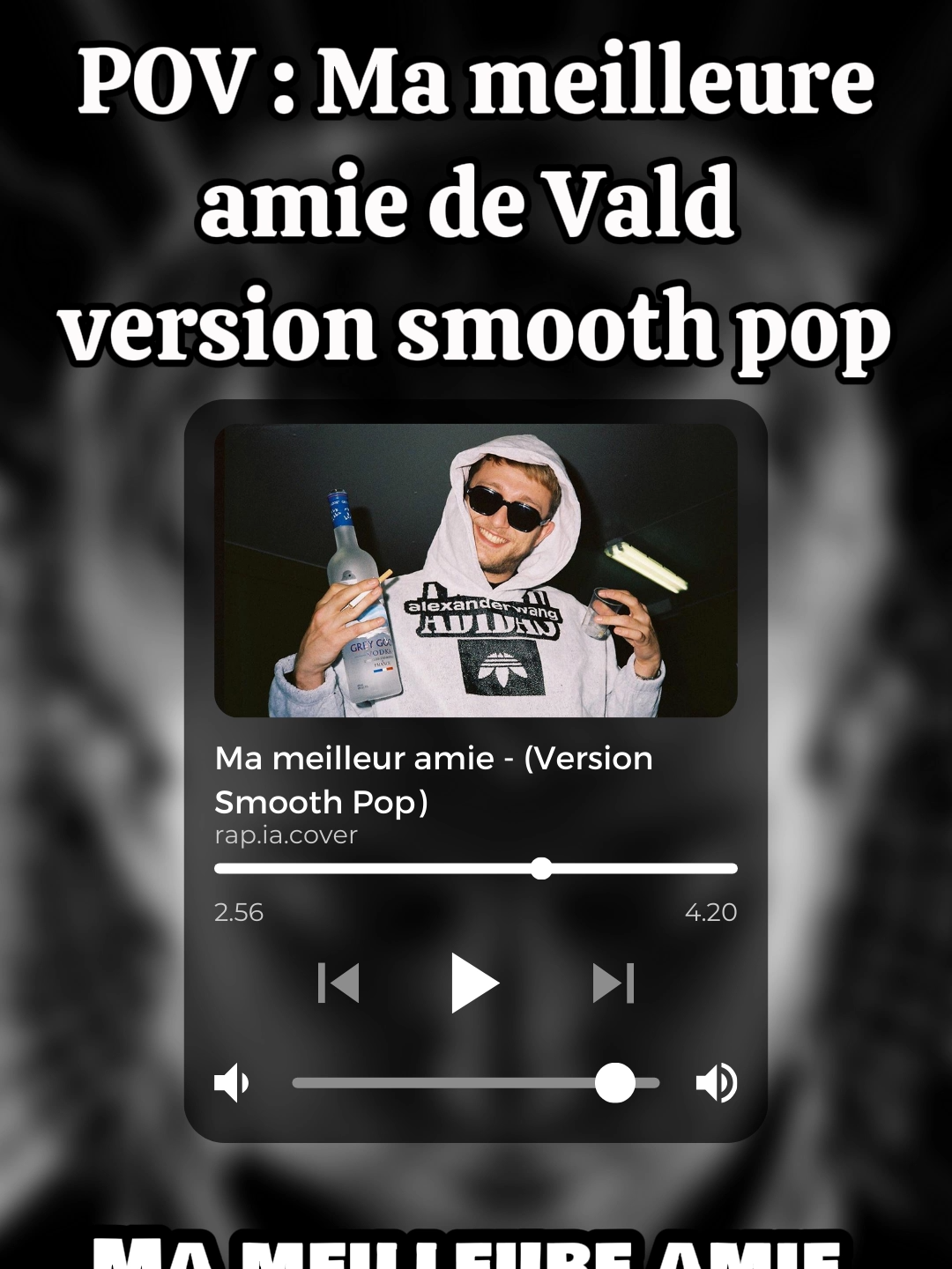 Reprise de la musique Meilleure amie de Vald version Smooth pop par une IA !   Tous le son est composé par l'IA en lui indiquant les paroles de la musique. Proposez moi des sons de RAP à essayer le rendu est parfois fou !  Abonnes toi ! #rap  #ia  #rapiacover #mameilleureamie #vald #pop