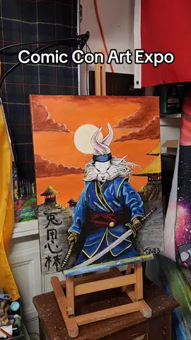 Comic Con Art Expo #tmnt #ninja #ninjaturtles #samurai #japan #anime #animetiktok #bunny #sword #orange #sky #Japanese #viral #viralvideo #comic #comicon #sandiego #california #painting #art #artist 