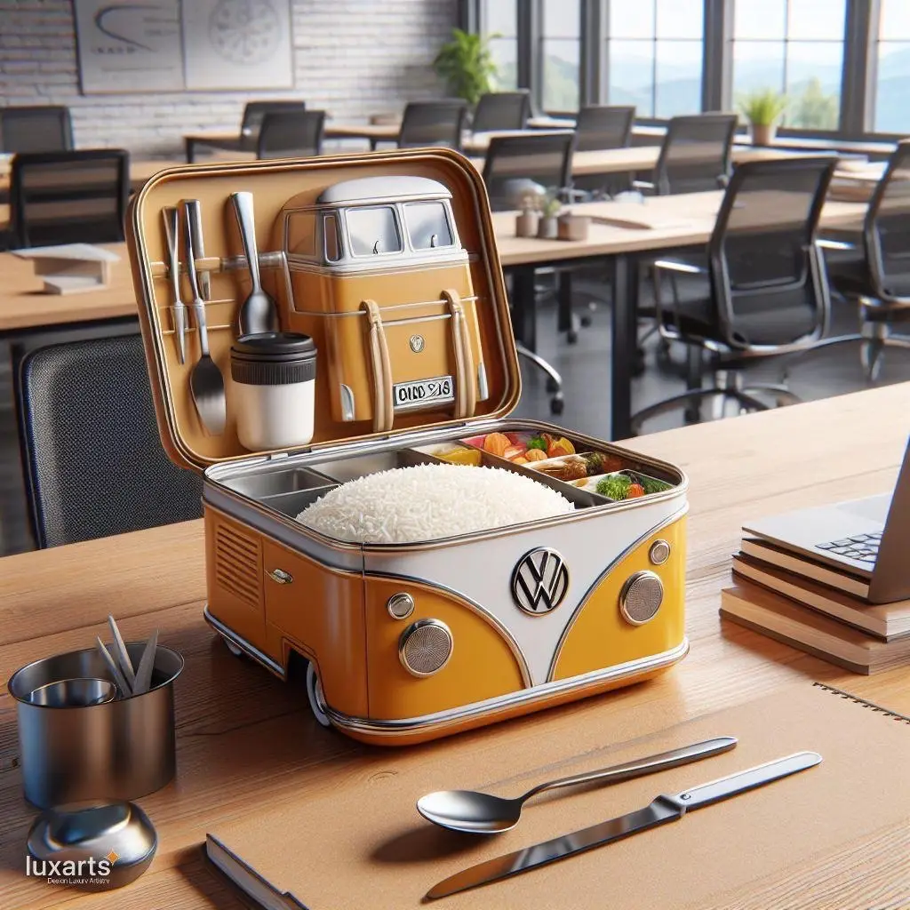 Volkswagen Bus Inspired Lunch Box 🚌🍱🥪 #VWBusLunchBox #RetroLunch #OnTheGoEats Take a nostalgic trip back in time with the Volkswagen Bus Inspired Lunch Box. Shaped like the iconic VW Bus, this lunch box is perfect for transporting your meals in style. With its retro design and spacious compartments, it's ideal for packing sandwiches, snacks, and drinks for your day ahead. Whether you're heading to work, school, or a picnic, carry your lunch with flair and make a statement with this charming lunch box inspired by classic automotive design. 🚌🥤🥗