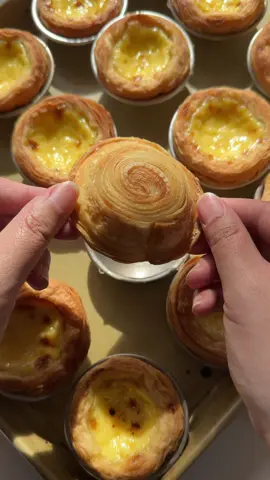 Macau-style Egg Tarts/ Po Tat! Full recipe is in my cookbook, Mooncakes and Milk Bread! #eggtart #custardtart #chinesebaking #bakingrecipe #pastry #recipesoftiktok #baking 