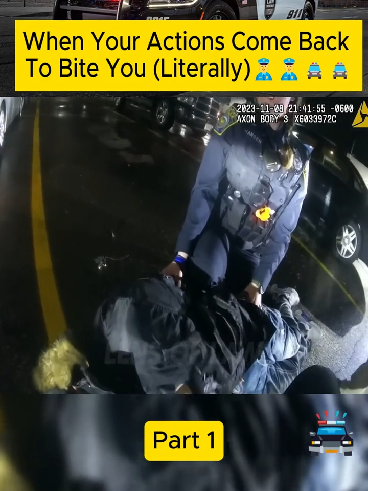 When Your Actions Come Back To Bite You (Literally)_part 1 #cops #copsoftiktok #police #policeofficer #usA