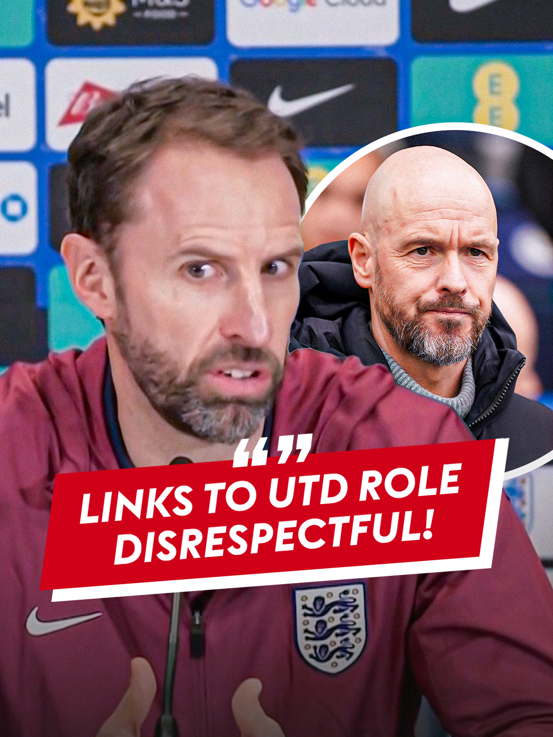 Gareth Southgate labels the recent rumours linking him with the Manchester United managers position as ‘disrespectful’. ❌🔴