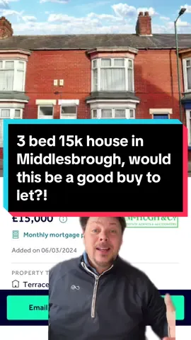 3 bed 15k house in Middlesbrough, would this be a good buy to let?! #buytolet #fyp #middlesborough #rightmove #houseoftiktok #housesoftiktok #landlord #propertyinvesting #house #3bedroom #propertyinvestment #realestate #housereviews #auctionproperty #auction #houseforrent #houseforsale #rental #rent #propertytips #askmikefrisby #buytoletinvestment #buytoletproperty #buytoletcoach 