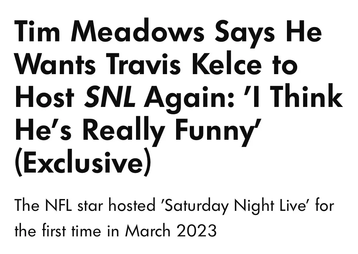 Tim Meadows wants Travis Kelce on SNL again. Are they putting out feelers??? 🤔😏😏  I mean Taylor Swift does have an album coming out soon - coukd we get them on the same night?! 🙏🏻✨ . . #traviskelce #traviskelce87 #kcchiefs #snl #taylorswift #swiftok #tayvis #timmeadows 