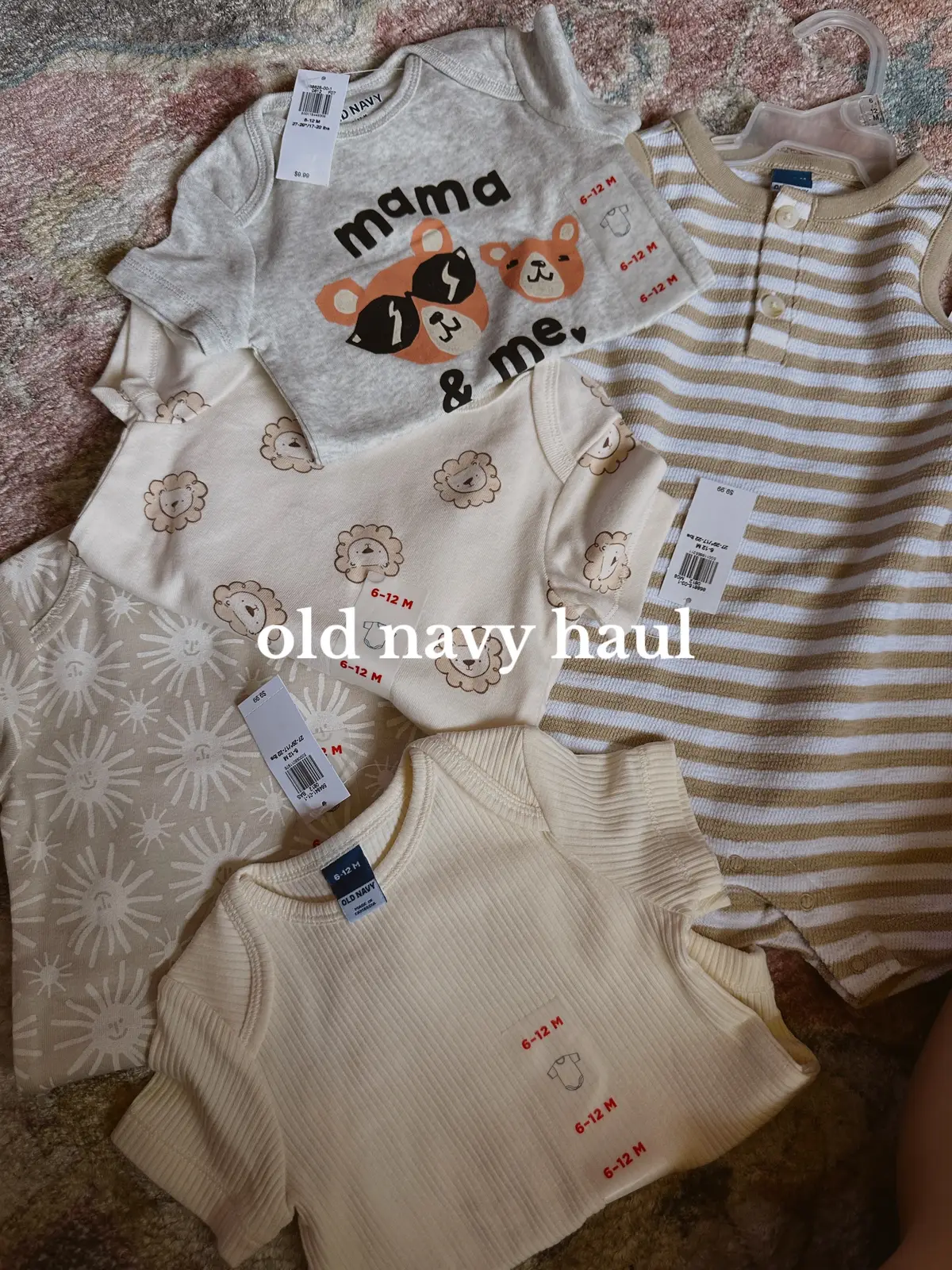 The onesies were 50% off! So they were $5! 🥹✨🤞🏼 #oldnavy #oldnavybaby #babyoutfit #motherhood #haul #oldnavyhaul #haultok #sale 