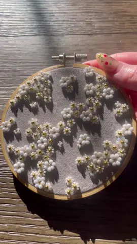 Obsessed 💁🏼‍♀️ #embroideryart #behindthescenes #tutorial #fairycore #flowercore #cottagecore #dreamy #dreamcore #floralaesthetic #flowerart #beadwork #beading #handembellished #embroiderytutorial #beads #fairyart #floralart #beadedflowers 