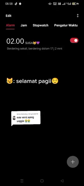Membalas @nat_grande10  versi Suga nih... yang lagi kangen jangan nanges tauu hehe pake aja alaramnya buat nemenin sampe lebaran 💜😁😁 #minyoongi #suga #alarambangtan #sahurbersamabangtan #bts_official_bighit💜 