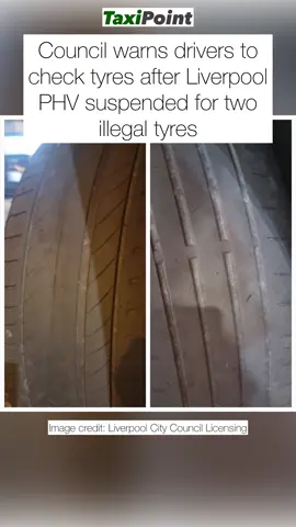 Council warns drivers to check tyres after Liverpool PHV suspended for two illegal tyres #automobile #taxi #PHV 