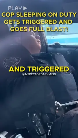 Cop Caught Sleeping on Duty Is Startled and Starts Throwing Around Unlawful Orders #cops #police #fyp #copsoftiktok #foryou #viral
