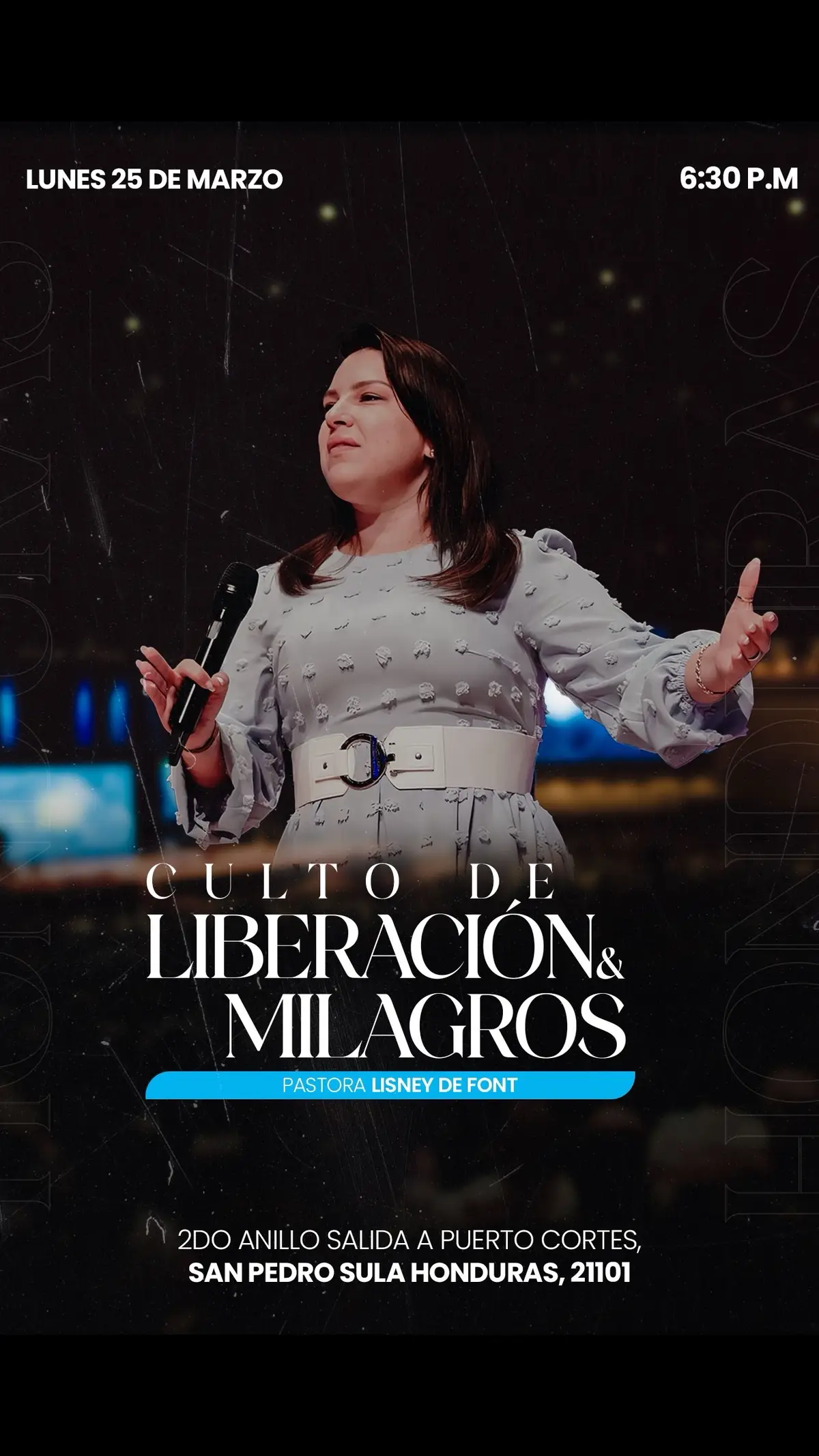 Lunes 25 de marzo 6:30 p.m  En medio del retiro Casa del Mensajero en San Pedro Sula  este lunes tengo el privilegio de poder compartir la palabra entre tantos hombres y mujeres de Dios y quiero invitarte a una jornada especial de liberación y milagros.  Invita a alguien y no te lo pierdas, por medio de ti podemos llegar a quien más lo necesita  #pastoralisneydefont #lisneydefontoficial #lisneyfont #pastorslisneydefont #lisneydefont 