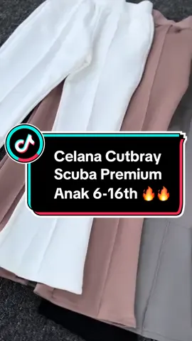 Celana Cutbray scuba Anak  6-16 Tahun, Bahan Scuba tebal Strecht….  #outfitanak  #outfitlebaran 