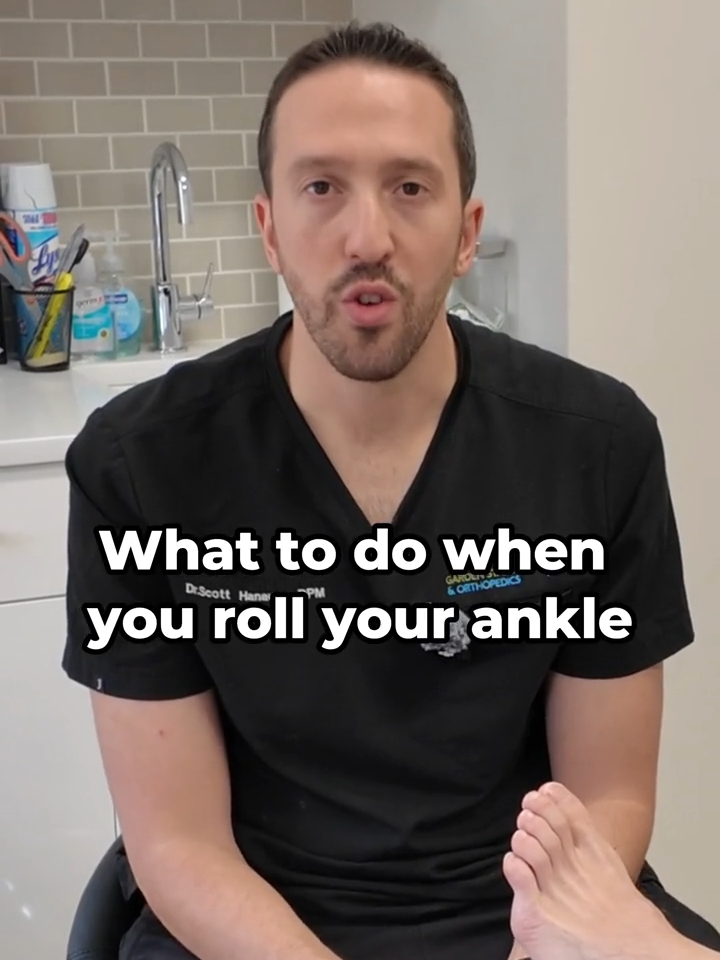 What to do when you roll your ankle - with our Foot and Ankle Surgeon, Dr. Scott Hanauer @footankledr  When you roll your ankle its important to remove yourself from the activity you're participating in, and proceed to use RICE therapy. Rest, Ice, Compression, and Elevation. If your pain persists you should see a specialist  #foot #ankle #sportsinjury #ricetherapy