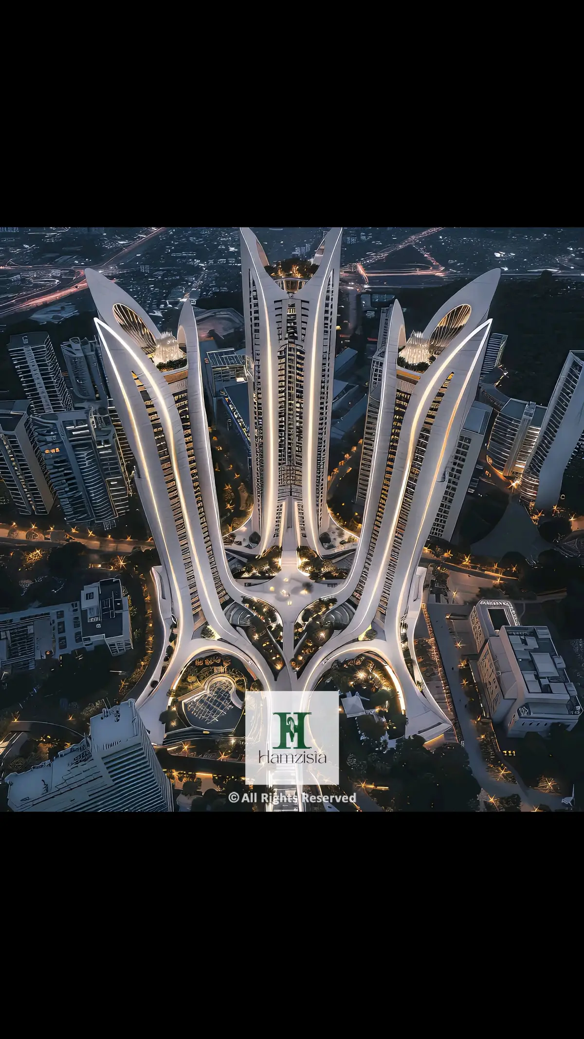 Triplex Futura: Towering Elegance in Tomorrow's Sky . . . . . . . . . . #architecture #dubai #Nakheel #damac #hamzista 