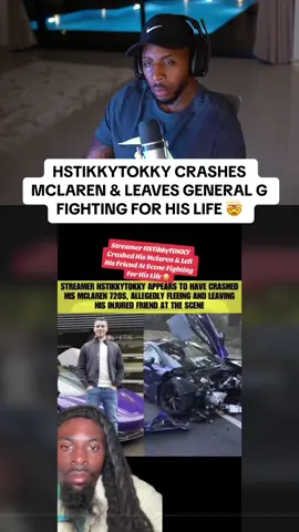 HSTIKKYTOKKY Crashes His Mclaren & Leaves Injured General G On The Scene🤯 What Do You Guys Think Of This?👇 #hstikkytokky #generalg 