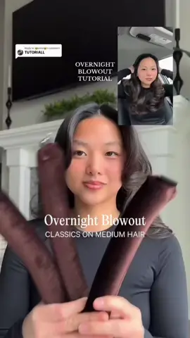 A full hair tutorial of how to use the Overnight Blowout by @Abigail Lin 😍🤎 Abigail is using the classics in brown on her medium length hair while doing the original OB method! Have more questions on how to use the OB? Drop them below or DM us!  #theovernightblowout #overnightblowout #hairtutorial #hairblowout #heatlesscurls #heatlesshair #blowouttutorial #blowout